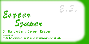 eszter szuper business card